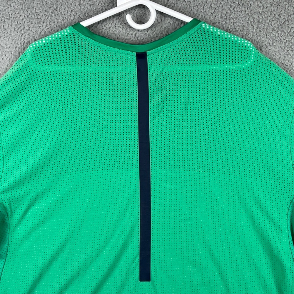 Nike Court Mens Green Striped Mesh Back Challenger Tennis T-Shirt XXL 728953-319 - Picture 10 of 16